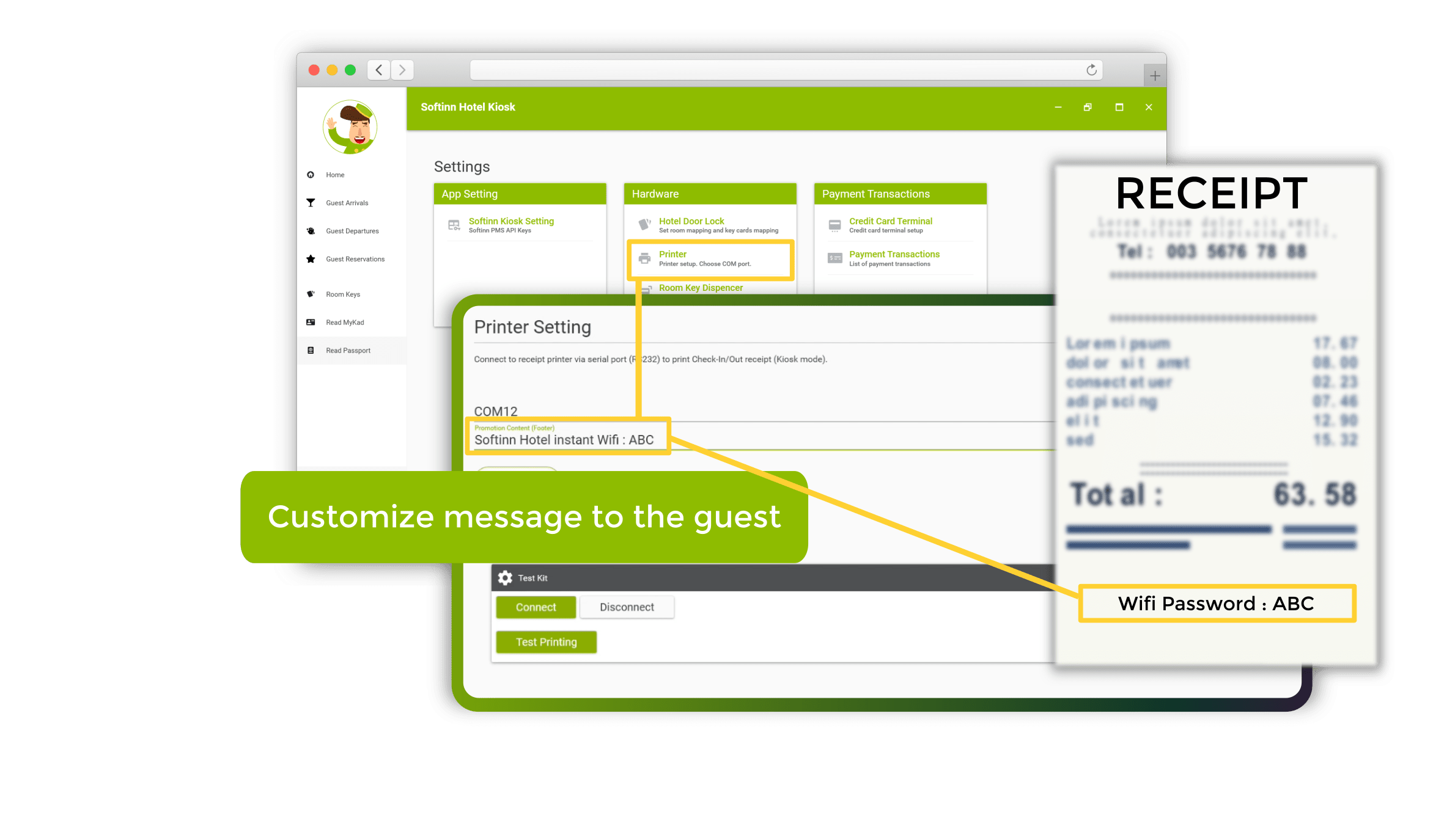Customize message to the guest