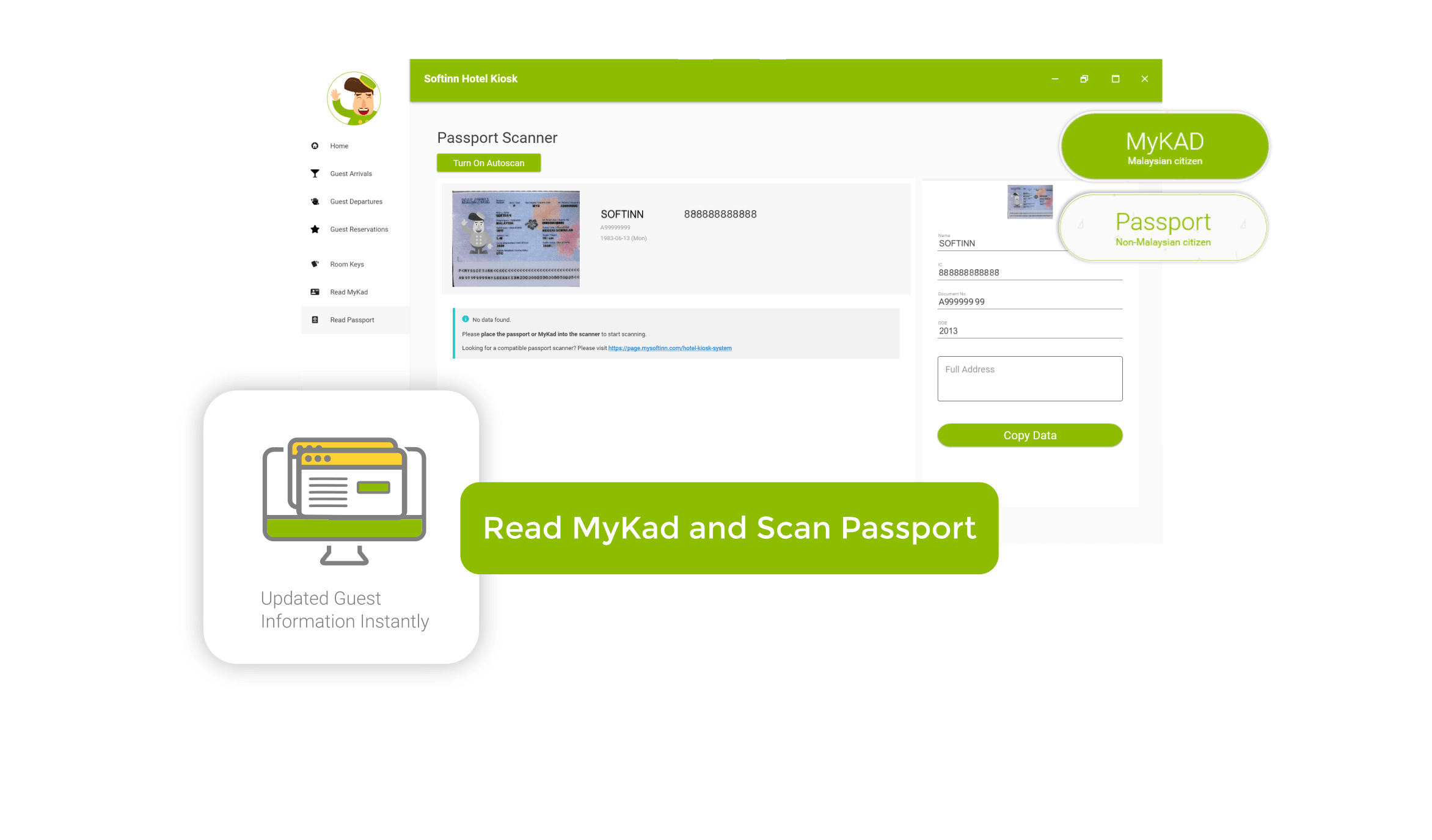 MyKad or passport are both allowed