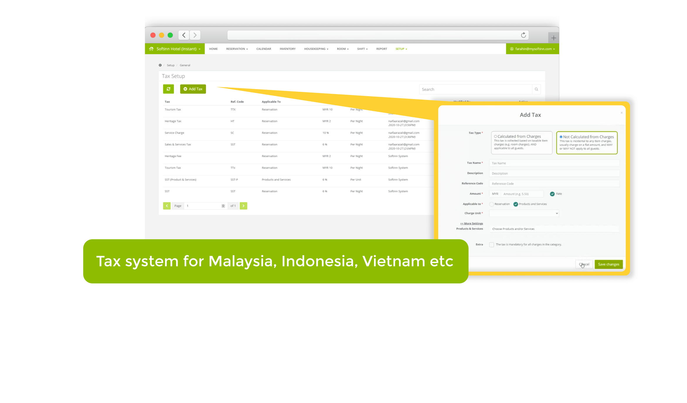 Tax setup