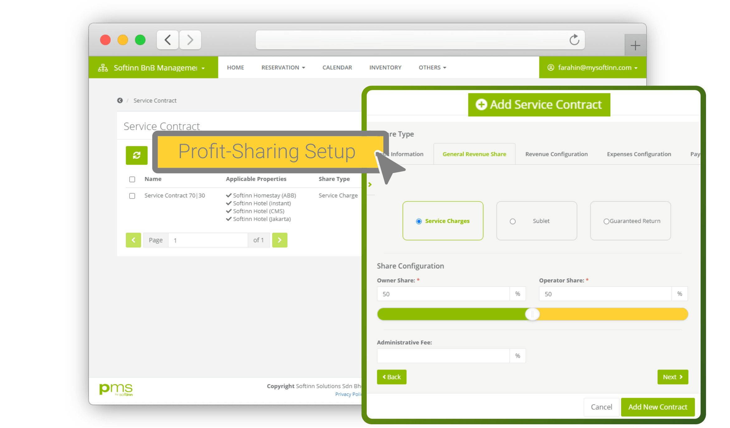 Profit-sharing setup